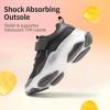 DREAM PAIRS Boys Girls Slip-on Sneakers Lightweight Breathable Walking Shoes(Black)