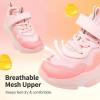 DREAM PAIRS Boys Girls Slip-on Sneakers Lightweight Breathable Walking Shoes(Pink/Yellow)