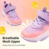 DREAM PAIRS Boys Girls Slip-on Sneakers Lightweight Breathable Walking Shoes(Purple/Pink)