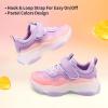 DREAM PAIRS Boys Girls Slip-on Sneakers Lightweight Breathable Walking Shoes(Purple/Pink)