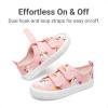 DREAM PAIRS Kid Toddler Sneakers Boys Girls Canvas with Cartoon Dual Hook and Loops for School Walking(Pink)