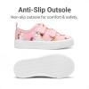 DREAM PAIRS Kid Toddler Sneakers Boys Girls Canvas with Cartoon Dual Hook and Loops for School Walking(Pink)