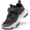 DREAM PAIRS Boys Girls Slip-on Sneakers Lightweight Breathable Walking Shoes(Black)