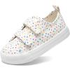 DREAM PAIRS Kid Toddler Sneakers Boys Girls Canvas with Cartoon Dual Hook and Loops for School Walking(Beige/Multi)