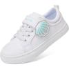 DREAM PAIRS Toddler Girls Sneakers Lightweight Comfortable Hook and Loop Casual Walking Cartoon Cute Little Kids Shoes(White)
