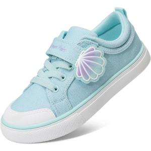 DREAM PAIRS Toddler Girls Sneakers Lightweight Comfortable Hook and Loop Casual Walking Cartoon Cute Little Kids Shoes(Blue)
