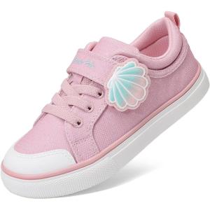 DREAM PAIRS Toddler Girls Sneakers Lightweight Comfortable Hook and Loop Casual Walking Cartoon Cute Little Kids Shoes(Pink)