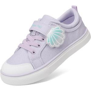 DREAM PAIRS Toddler Girls Sneakers Lightweight Comfortable Hook and Loop Casual Walking Cartoon Cute Little Kids Shoes(Purple)