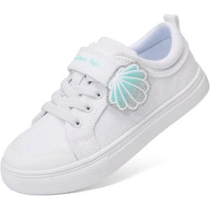 DREAM PAIRS Toddler Girls Sneakers Lightweight Comfortable Hook and Loop Casual Walking Cartoon Cute Little Kids Shoes(White)