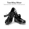 DREAM PAIRS Kids Tap Shoes for Girls Dance Shoes Boys Easy Strap Tap Mary Jane PU Leather for Toddler/Little Kid/Big Kid(Black-pat)