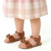 DREAM PAIRS Girls Sandals Fashion Bow Summer Shoes for Toddler/Little Kid(Brown)