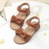 DREAM PAIRS Girls Sandals Fashion Bow Summer Shoes for Toddler/Little Kid(Brown)