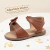 DREAM PAIRS Girls Sandals Fashion Bow Summer Shoes for Toddler/Little Kid(Brown)