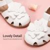 DREAM PAIRS Girls Toddler/Little Kid Closed-Toe Flower Summer Dress Sandals Shoes(All White)