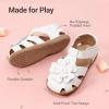 DREAM PAIRS Girls Toddler/Little Kid Closed-Toe Flower Summer Dress Sandals Shoes(All White)