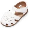 DREAM PAIRS Girls Toddler/Little Kid Closed-Toe Flower Summer Dress Sandals Shoes(All White)
