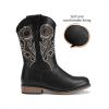 DREAM PAIRS Boys Cowboy Boots Kids Classic Western Boots Square Toe Girls Cowgirl Boots for Toddler/Little Kid/Big Kid(Black)