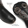 DREAM PAIRS Boys Cowboy Boots Kids Classic Western Boots Square Toe Girls Cowgirl Boots for Toddler/Little Kid/Big Kid(Black)