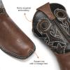DREAM PAIRS Boys Cowboy Boots Kids Classic Western Boots Square Toe Girls Cowgirl Boots for Toddler/Little Kid/Big Kid(Black/Brown)