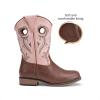 DREAM PAIRS Boys Cowboy Boots Kids Classic Western Boots Square Toe Girls Cowgirl Boots for Toddler/Little Kid/Big Kid(Pink)