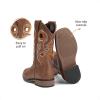 DREAM PAIRS Boys Cowboy Boots Kids Classic Western Boots Square Toe Girls Cowgirl Boots for Toddler/Little Kid/Big Kid(Tan)