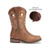 DREAM PAIRS Boys Cowboy Boots Kids Classic Western Boots Square Toe Girls Cowgirl Boots for Toddler/Little Kid/Big Kid(Tan)