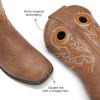 DREAM PAIRS Boys Cowboy Boots Kids Classic Western Boots Square Toe Girls Cowgirl Boots for Toddler/Little Kid/Big Kid(Tan)