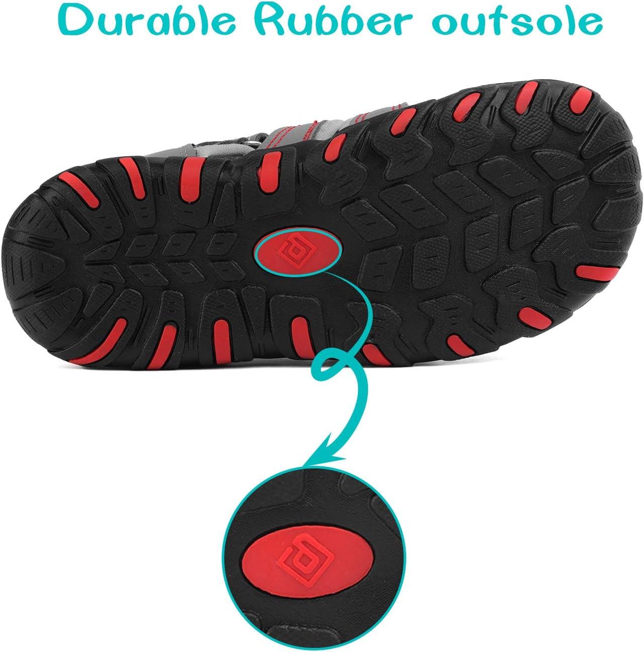 image:imageDREAM PAIRS Boys Girls ClosedToe Outdoor Summer Sport Sandals for ToddlerLittleBig KidGreyLightGreyRed