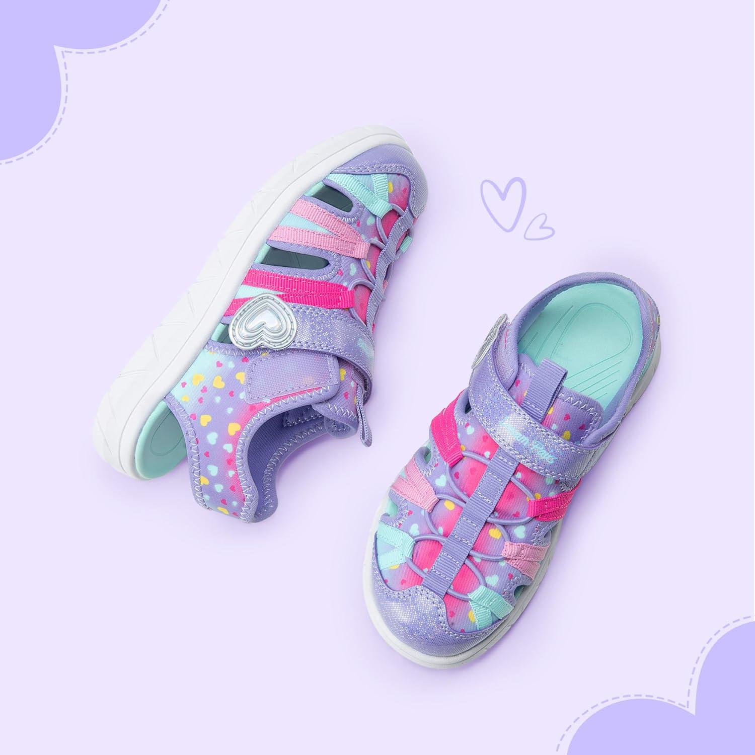 image:imageDREAM PAIRS Toddler Boys Girls Sport Sandals Cute Breathable Lightweight Outdoor Play Casual Closed Toe Hook and Loop for ToddlersLittleBig KidsPurple