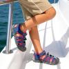 DREAM PAIRS Boys Girls Closed-Toe Outdoor Summer Sport Sandals for Toddler/Little/Big Kid(Blue/Fuchsia/Mint)