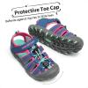 DREAM PAIRS Boys Girls Closed-Toe Outdoor Summer Sport Sandals for Toddler/Little/Big Kid(Blue/Fuchsia/Mint)
