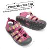 DREAM PAIRS Boys Girls Closed-Toe Outdoor Summer Sport Sandals for Toddler/Little/Big Kid(Fuchsia/Multi/Grey)