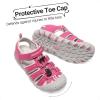 DREAM PAIRS Boys Girls Closed-Toe Outdoor Summer Sport Sandals for Toddler/Little/Big Kid(Hot Pink)