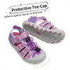 DREAM PAIRS Boys Girls Closed-Toe Outdoor Summer Sport Sandals for Toddler/Little/Big Kid(Purple/Light/Purple)