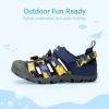 DREAM PAIRS Boys Girls Outdoor Athletic Sport Sandals Summer Hiking Beach Casual Closed Toe Rainbow Multicolor for Toddler/Little/Big Kids(Dark Blue/Camo)