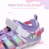 DREAM PAIRS Boys Girls Outdoor Athletic Sport Sandals Summer Hiking Beach Casual Closed Toe Rainbow Multicolor for Toddler/Little/Big Kids(Purple)