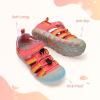 DREAM PAIRS Boys Girls Outdoor Athletic Sport Sandals Summer Hiking Beach Casual Closed Toe Rainbow Multicolor for Toddler/Little/Big Kids(Red/Rainbow)