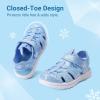 DREAM PAIRS Toddler Boys Girls Sport Sandals Cute Breathable Lightweight Outdoor Play Casual Closed Toe Hook and Loop for Toddlers/Little/Big Kids(Light Blue)