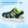 DREAM PAIRS Toddler Boys Girls Sport Sandals Cute Breathable Lightweight Outdoor Play Casual Closed Toe Hook and Loop for Toddlers/Little/Big Kids(Navy)
