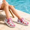 DREAM PAIRS Toddler Boys Girls Sport Sandals Cute Breathable Lightweight Outdoor Play Casual Closed Toe Hook and Loop for Toddlers/Little/Big Kids(Pink)