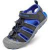 DREAM PAIRS Boys Girls Closed-Toe Outdoor Summer Sport Sandals for Toddler/Little/Big Kid(Black/Dark Blue)
