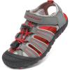 DREAM PAIRS Boys Girls Closed-Toe Outdoor Summer Sport Sandals for Toddler/Little/Big Kid(Grey/Light/Grey/Red)