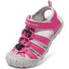 DREAM PAIRS Boys Girls Closed-Toe Outdoor Summer Sport Sandals for Toddler/Little/Big Kid(Hot Pink)