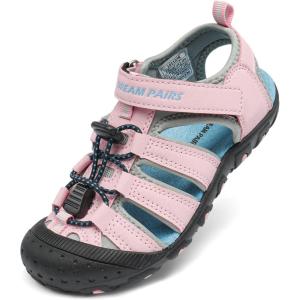 DREAM PAIRS Boys Girls Closed-Toe Outdoor Summer Sport Sandals for Toddler/Little/Big Kid(Pink)