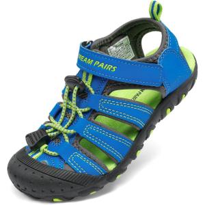 DREAM PAIRS Boys Girls Closed-Toe Outdoor Summer Sport Sandals for Toddler/Little/Big Kid(Royal/Blue/Green)