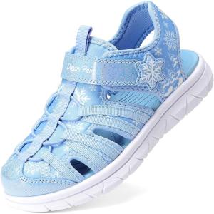 DREAM PAIRS Toddler Boys Girls Sport Sandals Cute Breathable Lightweight Outdoor Play Casual Closed Toe Hook and Loop for Toddlers/Little/Big Kids(Light Blue)