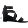 DREAM PAIRS Women’s Elastic Ankle Strap Low Wedge Sandals Comfortable Dressy Heels for Summer Formal and Special Occasions(Black)