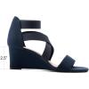 DREAM PAIRS Women’s Elastic Ankle Strap Low Wedge Sandals Comfortable Dressy Heels for Summer Formal and Special Occasions(Navy)