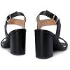 DREAM PAIRS Women’s High Chunky Heels Square Toe Block Ankle Strap 3 inch Comfortable Heeled Sandals For Formal Wedding Party Dress(Black)
