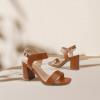DREAM PAIRS Women’s High Chunky Heels Square Toe Block Ankle Strap 3 inch Comfortable Heeled Sandals For Formal Wedding Party Dress(Brown)